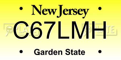 C67LMH New Jersey License Plate