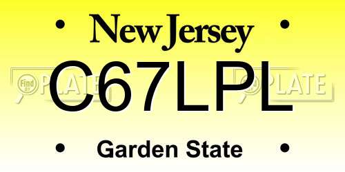 C67LPL New Jersey License Plate