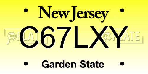 C67LXY New Jersey License Plate
