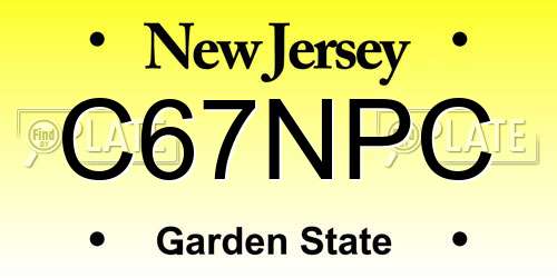 C67NPC New Jersey License Plate