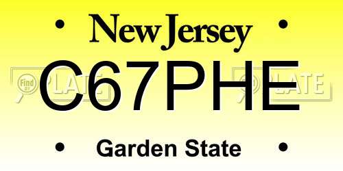 C67PHE New Jersey License Plate
