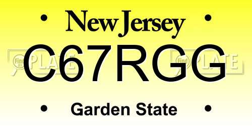 C67RGG New Jersey License Plate