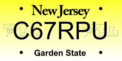 C67RPU New Jersey License Plate