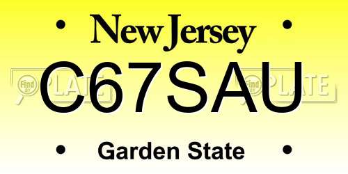 C67SAU New Jersey License Plate