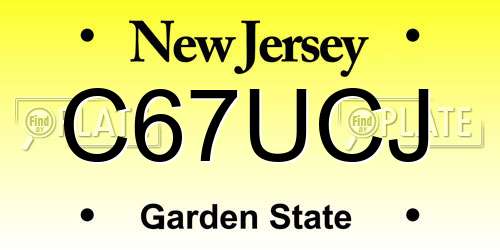 C67UCJ New Jersey License Plate