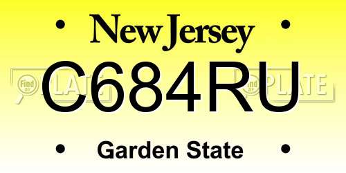 C684RU New Jersey License Plate