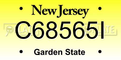 C68565I New Jersey License Plate