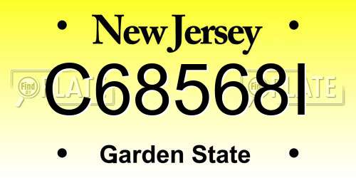 C68568I New Jersey License Plate