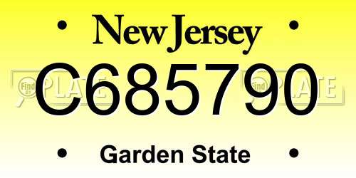 C685790 New Jersey License Plate