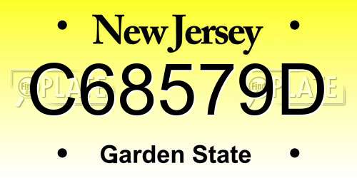 C68579D New Jersey License Plate