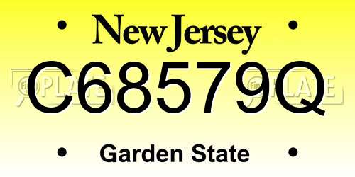 C68579Q New Jersey License Plate