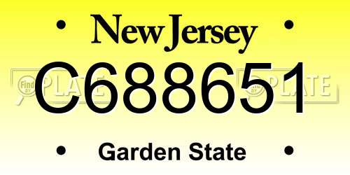 C688651 New Jersey License Plate