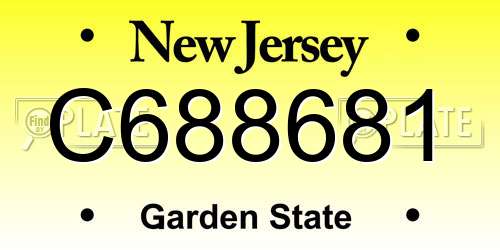 C688681 New Jersey License Plate