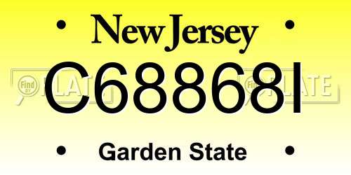 C68868I New Jersey License Plate