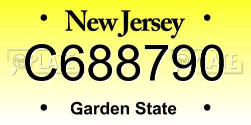 C688790 New Jersey License Plate