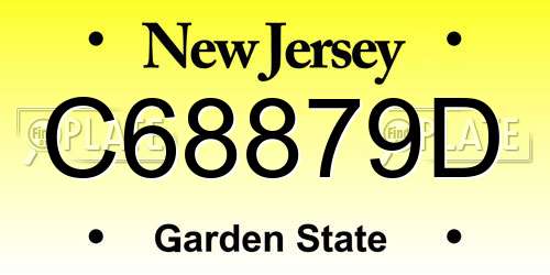 C68879D New Jersey License Plate