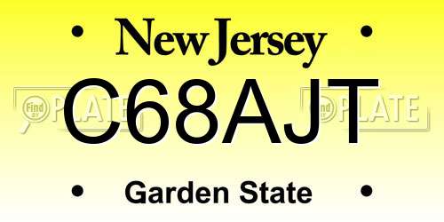 C68AJT New Jersey License Plate
