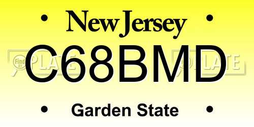 C68BMD New Jersey License Plate
