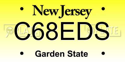 C68EDS New Jersey License Plate