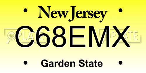 C68EMX New Jersey License Plate