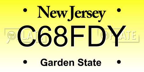 C68FDY New Jersey License Plate