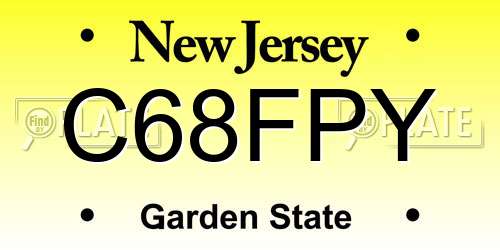 C68FPY New Jersey License Plate