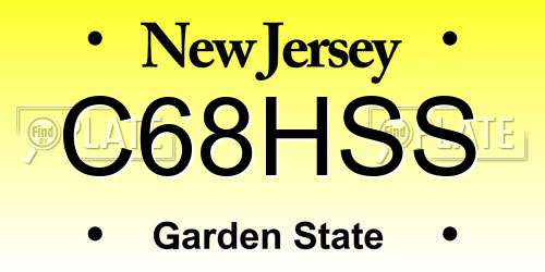 C68HSS New Jersey License Plate