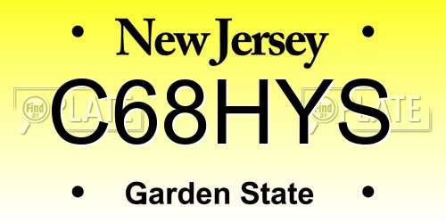 C68HYS New Jersey License Plate