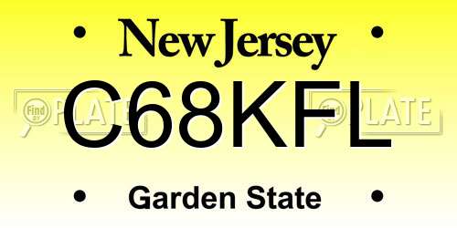 C68KFL New Jersey License Plate