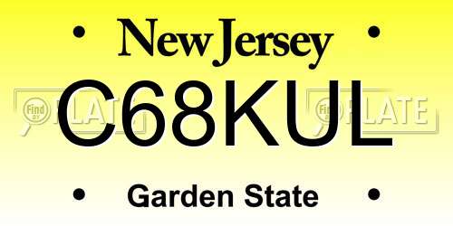 C68KUL New Jersey License Plate
