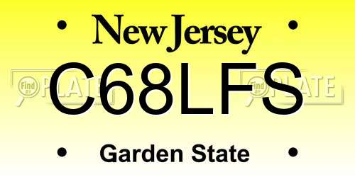 C68LFS New Jersey License Plate
