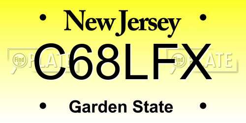 C68LFX New Jersey License Plate
