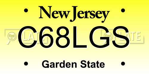C68LGS New Jersey License Plate