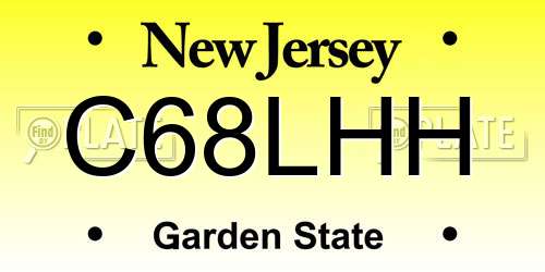 C68LHH New Jersey License Plate