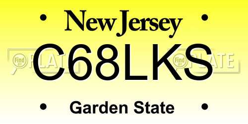 C68LKS New Jersey License Plate