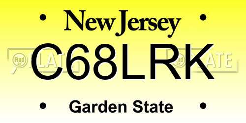 C68LRK New Jersey License Plate