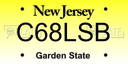 C68LSB New Jersey License Plate