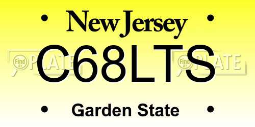 C68LTS New Jersey License Plate