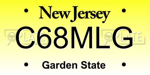 C68MLG New Jersey License Plate