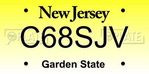 C68SJV New Jersey License Plate