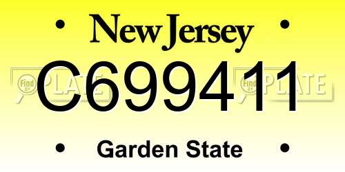 C699411 New Jersey License Plate