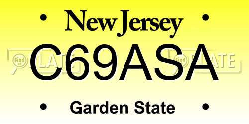 C69ASA New Jersey License Plate
