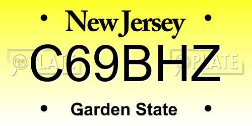 C69BHZ New Jersey License Plate