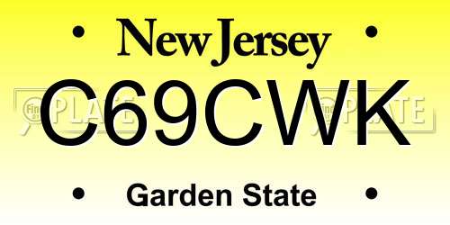 C69CWK New Jersey License Plate