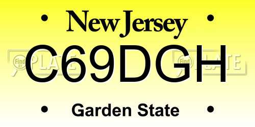C69DGH New Jersey License Plate