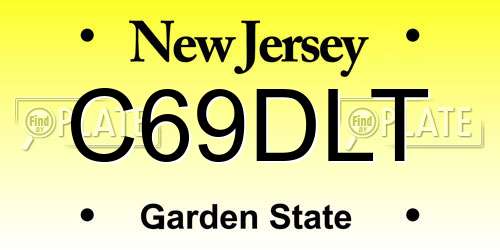 C69DLT New Jersey License Plate
