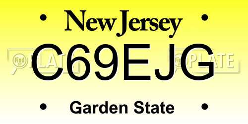 C69EJG New Jersey License Plate