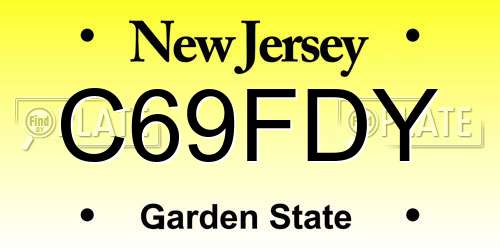 C69FDY New Jersey License Plate
