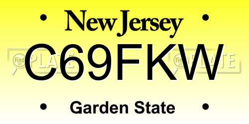 C69FKW New Jersey License Plate