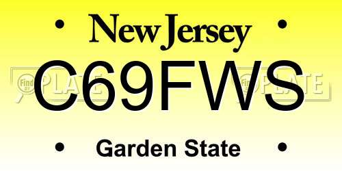C69FWS New Jersey License Plate